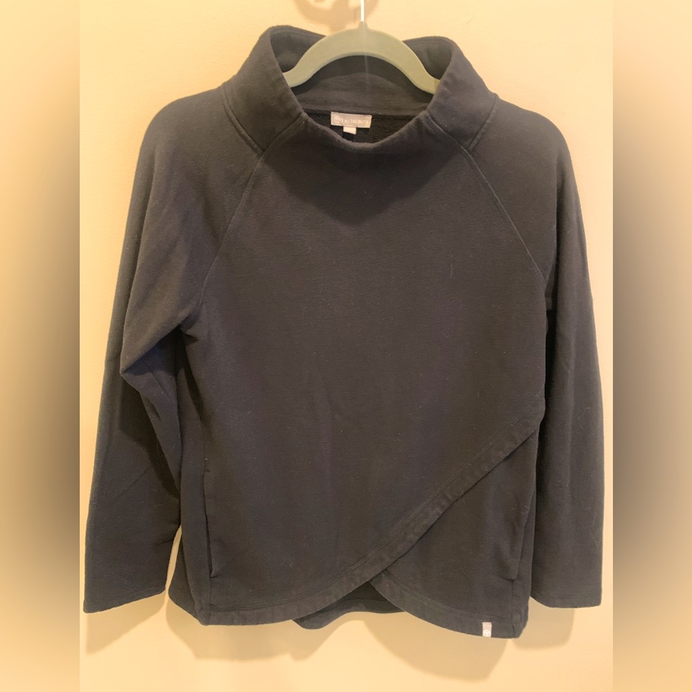T by Talbots activewear fleece crossover shirt top